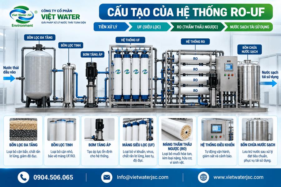 Cấu tạo của hệ thống RO-UF