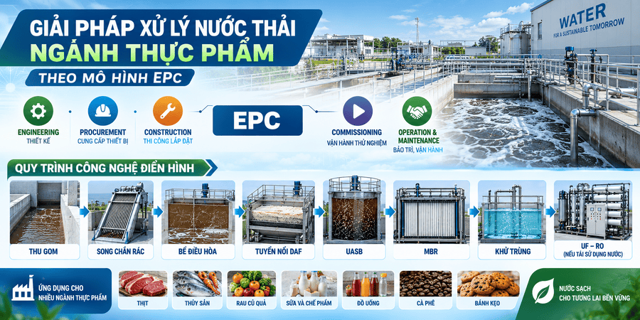 Giải pháp xử lý nước thải thực phẩm theo mô hình EPC