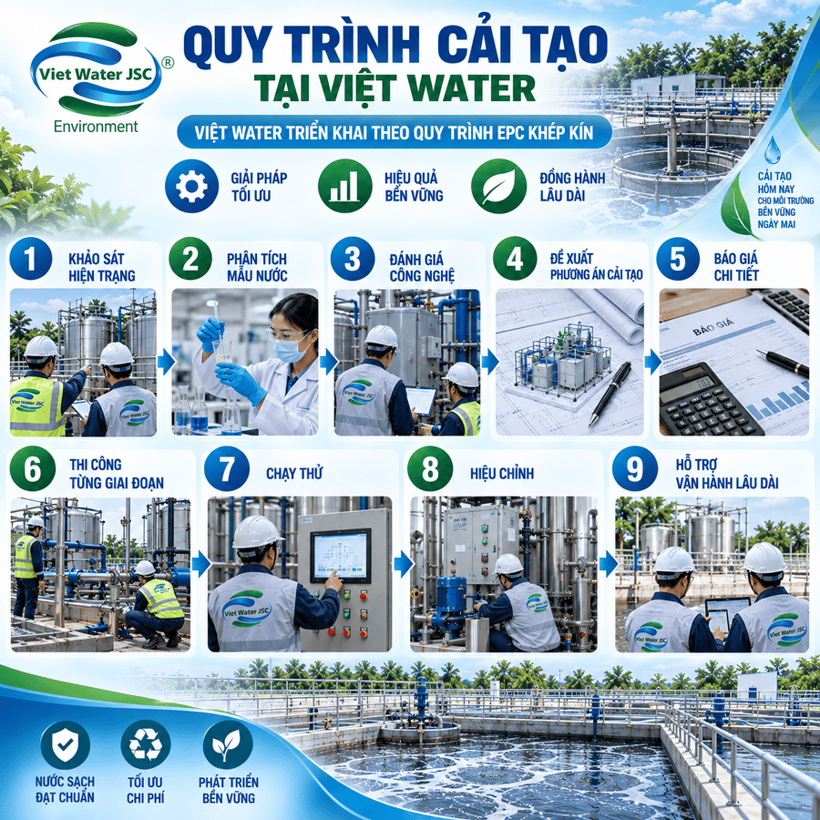 Quy trình cải tạo tại VIỆT WATER