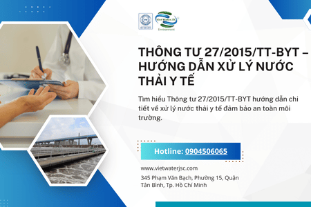 THÔNG TƯ 27/2015/TT-BYT – HƯỚNG DẪN XỬ LÝ NƯỚC THẢI Y TẾ